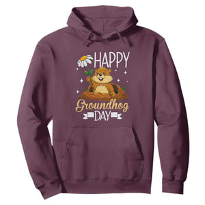 Happy Groundhog Day Hoodie Punxsutawney Phil Groundhog Lover TS02 Maroon Print Your Wear