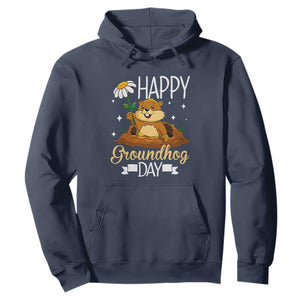 Happy Groundhog Day Hoodie Punxsutawney Phil Groundhog Lover TS02 Navy Print Your Wear