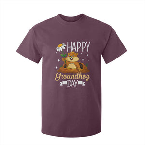 Happy Groundhog Day T Shirt For Kid Punxsutawney Phil Groundhog Lover TS02 Maroon Print Your Wear