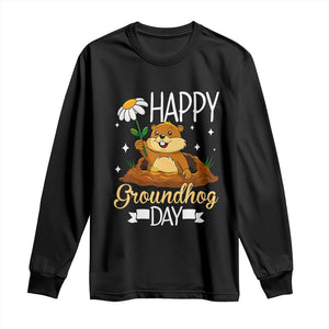 Happy Groundhog Day Long Sleeve Shirt Punxsutawney Phil Groundhog Lover TS02 Black Print Your Wear