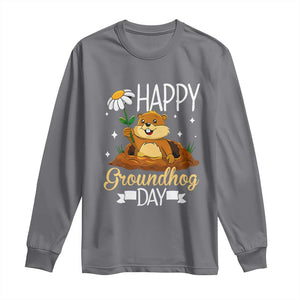 Happy Groundhog Day Long Sleeve Shirt Punxsutawney Phil Groundhog Lover TS02 Charcoal Print Your Wear