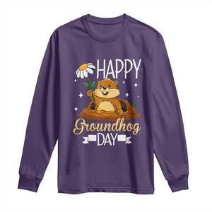 Happy Groundhog Day Long Sleeve Shirt Punxsutawney Phil Groundhog Lover TS02 Purple Print Your Wear