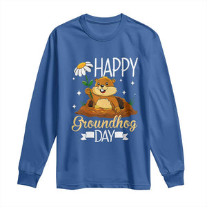 Happy Groundhog Day Long Sleeve Shirt Punxsutawney Phil Groundhog Lover TS02 Royal Blue Print Your Wear