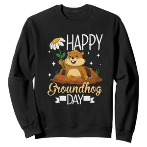 Happy Groundhog Day Sweatshirt Punxsutawney Phil Groundhog Lover TS02 Black Print Your Wear