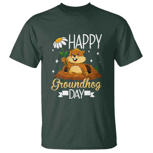 Happy Groundhog Day T Shirt Punxsutawney Phil Groundhog Lover TS02 Dark Forest Green Print Your Wear