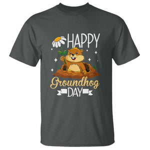 Happy Groundhog Day T Shirt Punxsutawney Phil Groundhog Lover TS02 Dark Heather Print Your Wear