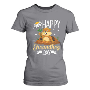 Happy Groundhog Day T Shirt For Women Punxsutawney Phil Groundhog Lover TS02 Charcoal Print Your Wear