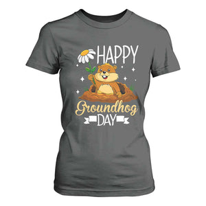 Happy Groundhog Day T Shirt For Women Punxsutawney Phil Groundhog Lover TS02 Dark Heather Print Your Wear