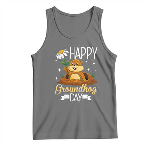 Happy Groundhog Day Tank Top Punxsutawney Phil Groundhog Lover TS02 Black Heather Print Your Wear