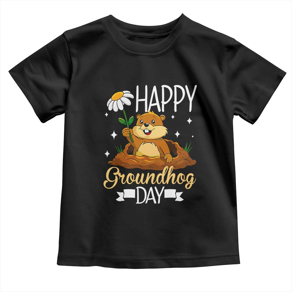 Happy Groundhog Day Toddler T Shirt Punxsutawney Phil Groundhog Lover TS02 Black Print Your Wear