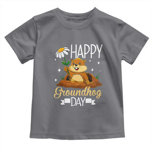 Happy Groundhog Day Toddler T Shirt Punxsutawney Phil Groundhog Lover TS02 Charcoal Print Your Wear