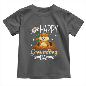 Happy Groundhog Day Toddler T Shirt Punxsutawney Phil Groundhog Lover TS02 Dark Heather Print Your Wear