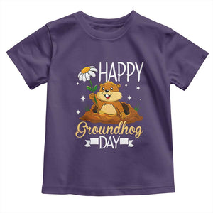 Happy Groundhog Day Toddler T Shirt Punxsutawney Phil Groundhog Lover TS02 Purple Print Your Wear