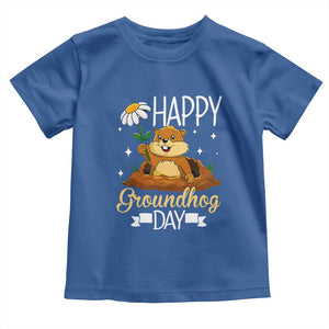 Happy Groundhog Day Toddler T Shirt Punxsutawney Phil Groundhog Lover TS02 Royal Blue Print Your Wear