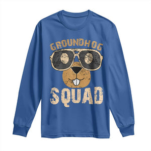 Groundhog Squad Long Sleeve Shirt Cute Woodchuck Happy Groundhog Day TS02 Royal Blue Print Your Wear