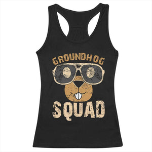 Groundhog Squad Racerback Tank Top Cute Woodchuck Happy Groundhog Day TS02 Black Print Your Wear