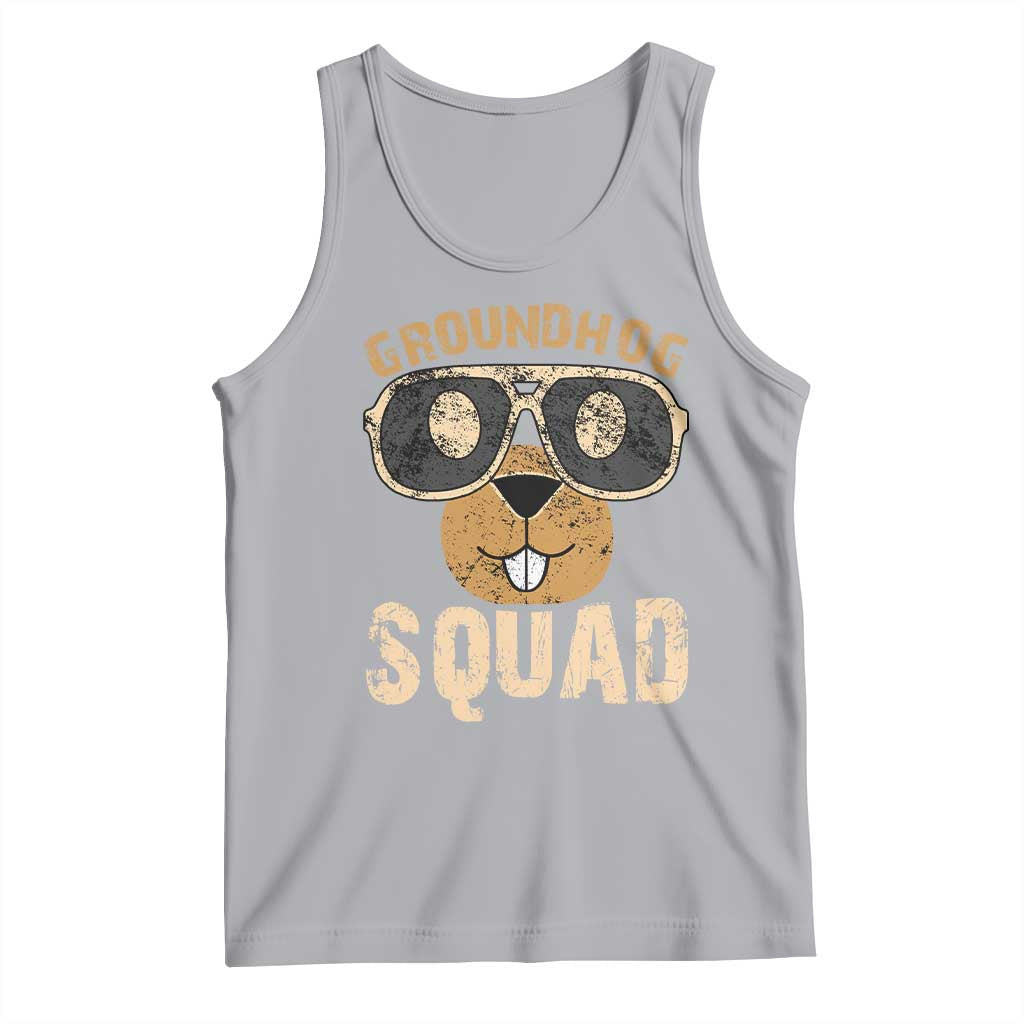 Groundhog Squad Tank Top Cute Woodchuck Happy Groundhog Day TS02 Athletic Heather Print Your Wear