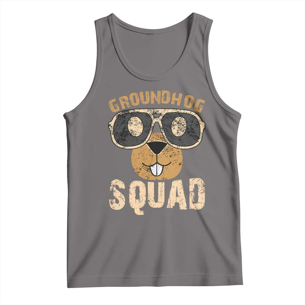 Groundhog Squad Tank Top Cute Woodchuck Happy Groundhog Day TS02 Deep Heather Print Your Wear