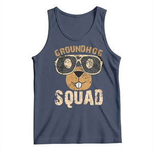 Groundhog Squad Tank Top Cute Woodchuck Happy Groundhog Day TS02 Navy Print Your Wear