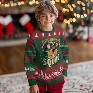 Groundhog Squad Knit Sweatshirt Cute Woodchuck Happy Groundhog Day TS02 Christmas Print Your Wear