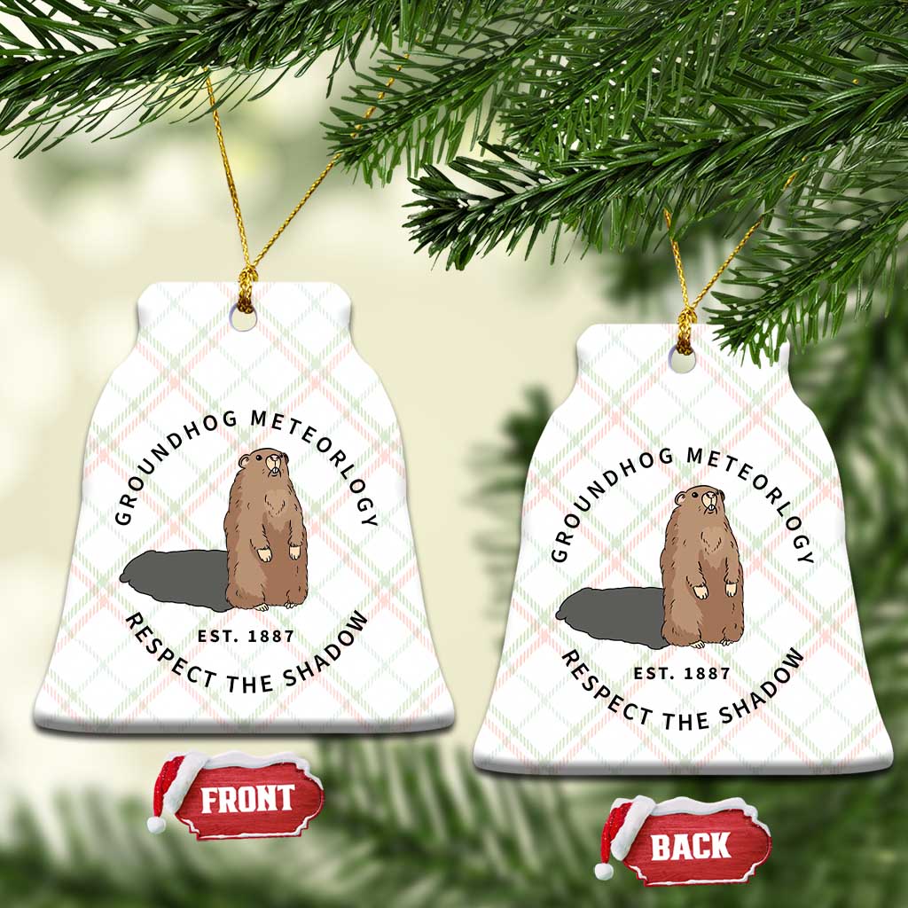 Groundhog Meteorology Ceramic Ornament Respect The Shadow Est 1887 Funny Woodchuck TS02 Print Your Wear