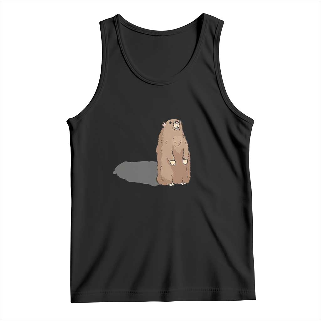Groundhog Meteorology Tank Top Respect The Shadow Est 1887 Funny Woodchuck TS02 Black Print Your Wear
