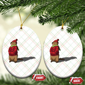 Groundhog Shadow Ceramic Ornament Funny Woodchuck Ground Hog Meteorlogy TS02 Print Your Wear