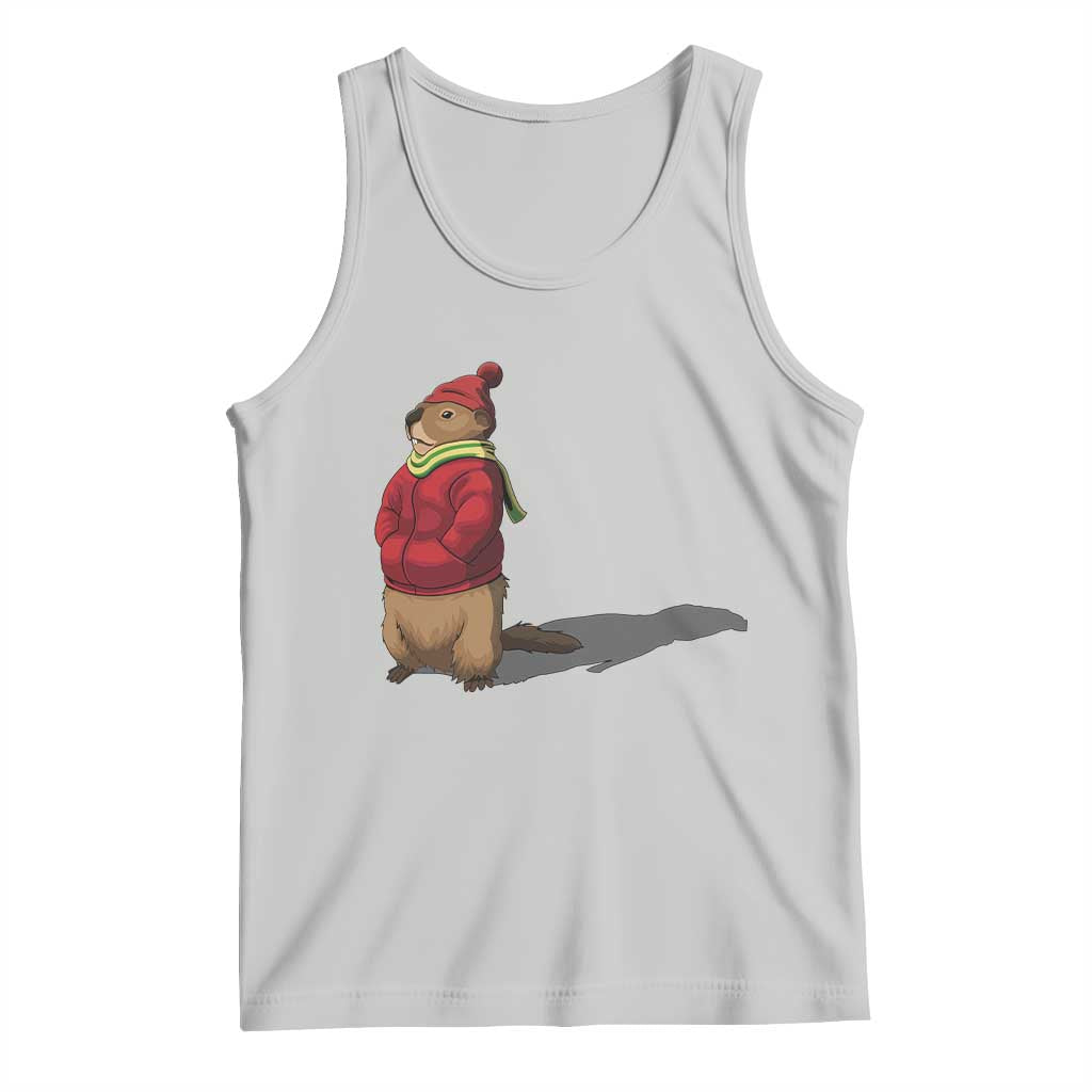 Groundhog Shadow Tank Top Funny Woodchuck Ground Hog Meteorlogy TS02 Ash Print Your Wear