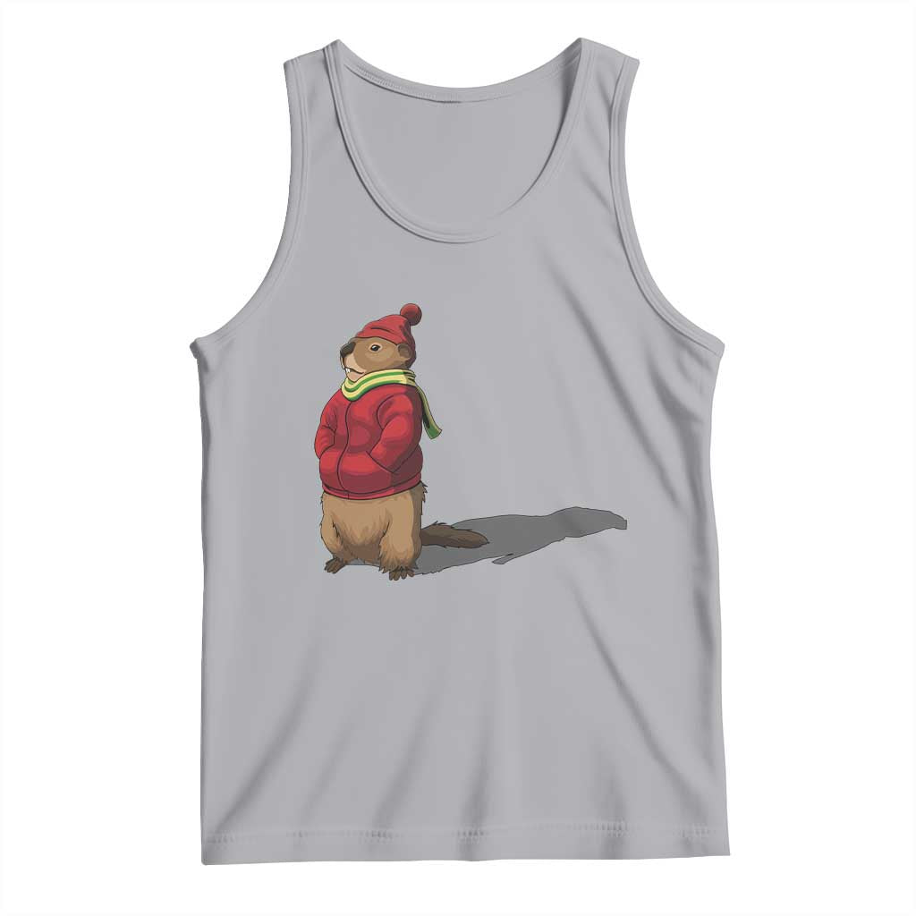 Groundhog Shadow Tank Top Funny Woodchuck Ground Hog Meteorlogy TS02 Athletic Heather Print Your Wear