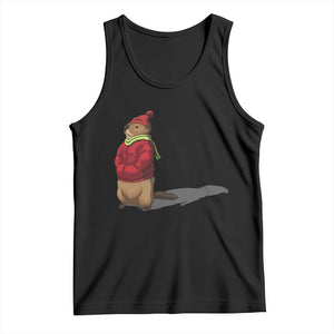 Groundhog Shadow Tank Top Funny Woodchuck Ground Hog Meteorlogy TS02 Black Print Your Wear