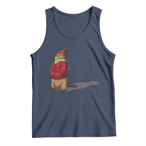 Groundhog Shadow Tank Top Funny Woodchuck Ground Hog Meteorlogy TS02 Navy Print Your Wear