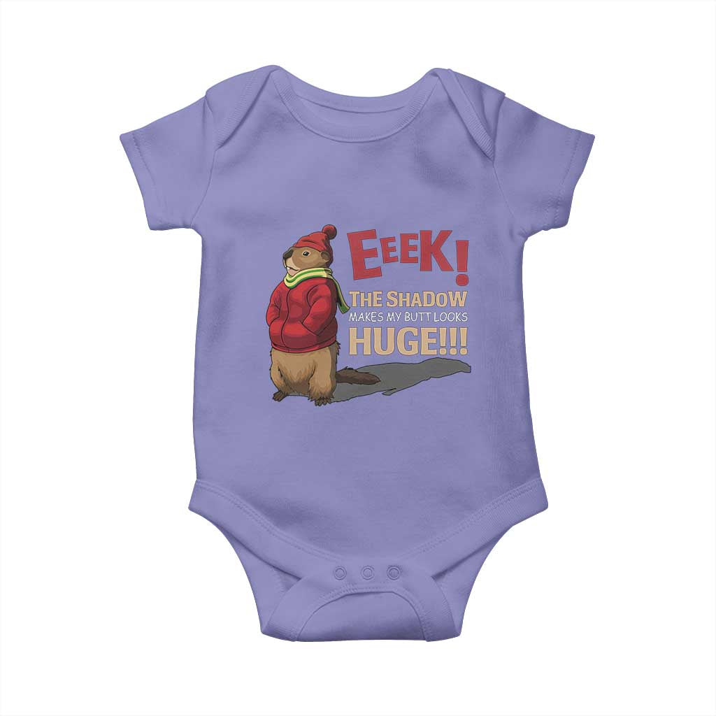Groundhog Shadow Baby Onesie Eeek The Shadow Makes My Butt Look Huge TS02 Violet Print Your Wear
