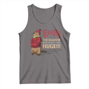 Groundhog Shadow Tank Top Eeek The Shadow Makes My Butt Look Huge TS02 Deep Heather Print Your Wear