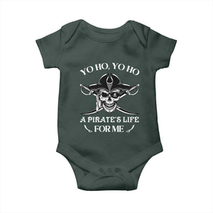 Funny Pirate Baby Onesie Pirate Life For Me Pirate Skull Buccaneer Freebooter TS02 Dark Forest Green Print Your Wear