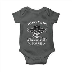 Funny Pirate Baby Onesie Pirate Life For Me Pirate Skull Buccaneer Freebooter TS02 Dark Heather Print Your Wear