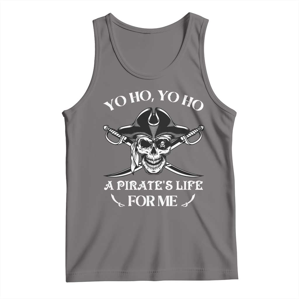 Funny Pirate Skull Tank Top Yo Ho Life For Me Buccaneer Freebooter TS02 Deep Heather Print Your Wear