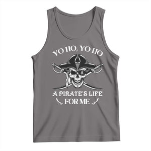 Funny Pirate Skull Tank Top Yo Ho Life For Me Buccaneer Freebooter TS02 Deep Heather Print Your Wear