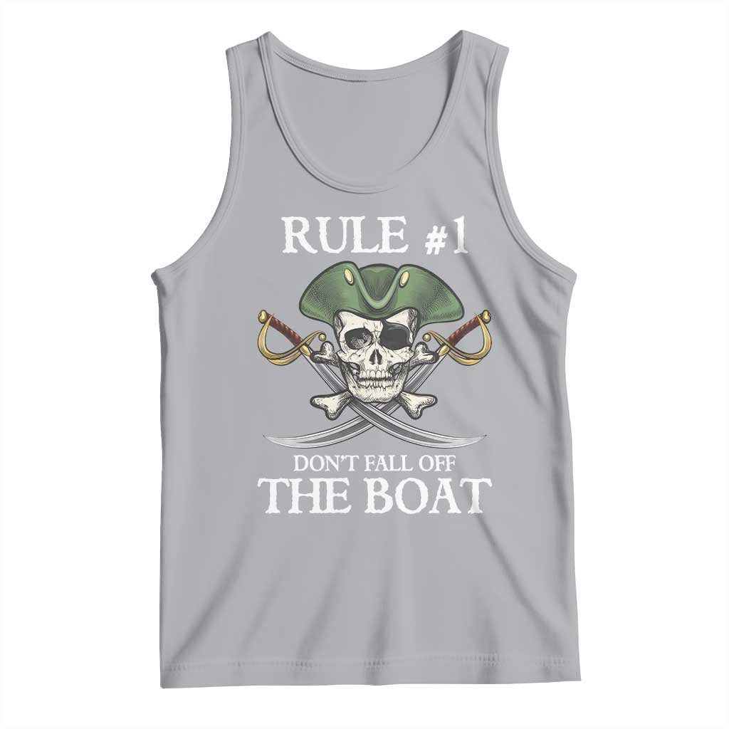Funny Pirate Tank Top Rule #1 Don't Fall Off The Boat Cruise Party Gift - PrintYourWear Size: XS Color: Athletic Heather