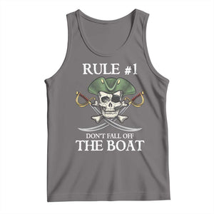 Funny Pirate Tank Top Rule #1 Don't Fall Off The Boat Cruise Party Gift - PrintYourWear Size: XS Color: Deep Heather