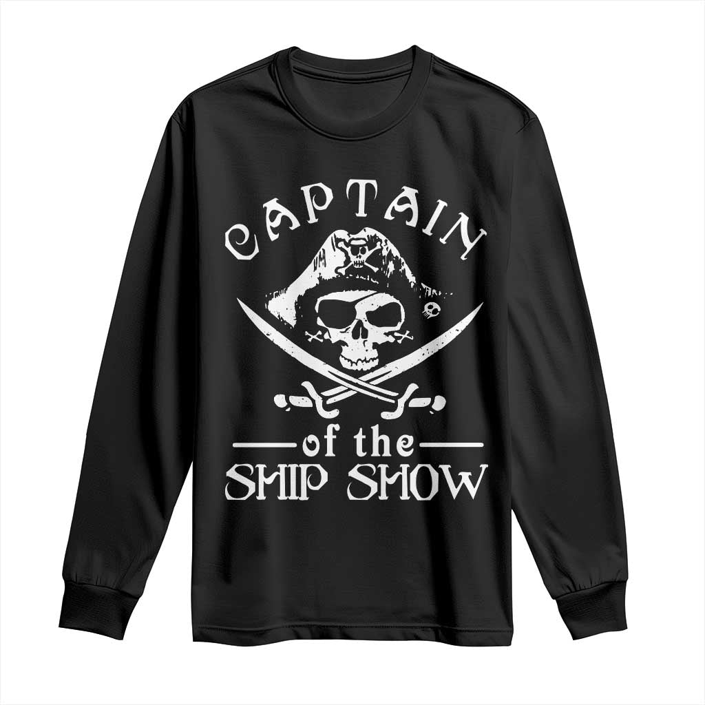 Funny Pirate Long Sleeve Shirt Captain Ship Show Boater Boating Captain TS02 Black Print Your Wear