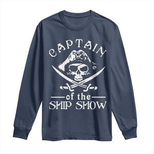 Funny Pirate Long Sleeve Shirt Captain Ship Show Boater Boating Captain TS02 Navy Print Your Wear