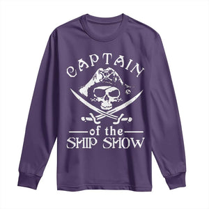 Funny Pirate Long Sleeve Shirt Captain Ship Show Boater Boating Captain TS02 Purple Print Your Wear