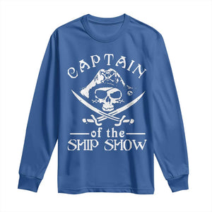 Funny Pirate Long Sleeve Shirt Captain Ship Show Boater Boating Captain TS02 Royal Blue Print Your Wear