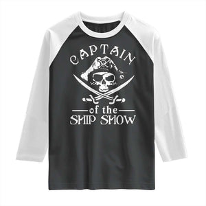Funny Pirate Raglan Shirt Captain Ship Show Boater Boating Captain TS02 Black White Print Your Wear