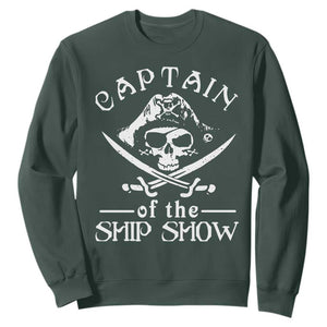 Funny Pirate Sweatshirt Captain Ship Show Boater Boating Captain TS02 Dark Forest Green Print Your Wear