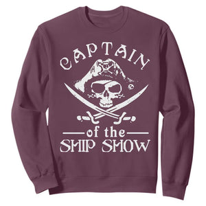 Funny Pirate Sweatshirt Captain Ship Show Boater Boating Captain TS02 Maroon Print Your Wear