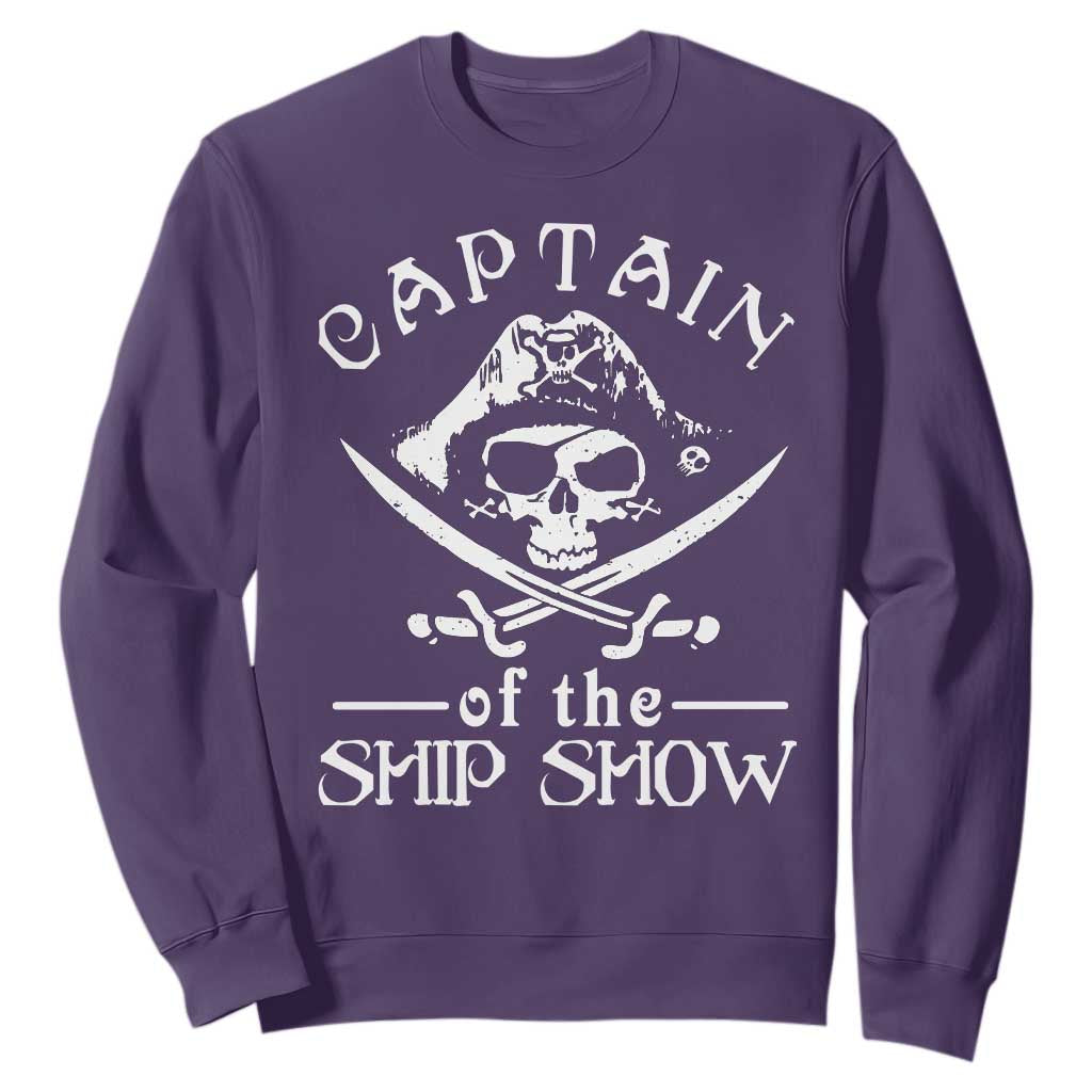 Funny Pirate Sweatshirt Captain Ship Show Boater Boating Captain TS02 Purple Print Your Wear