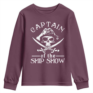 Funny Pirate Youth Sweatshirt Captain Ship Show Boater Boating Captain TS02 Maroon Print Your Wear