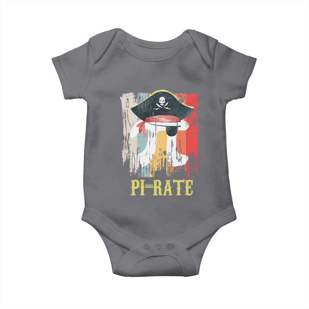 Funny Pi-rate Baby Onesie Pi Day Math Geek Pirate Lover TS02 Charcoal Print Your Wear