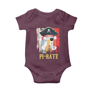 Funny Pi-rate Baby Onesie Pi Day Math Geek Pirate Lover TS02 Maroon Print Your Wear